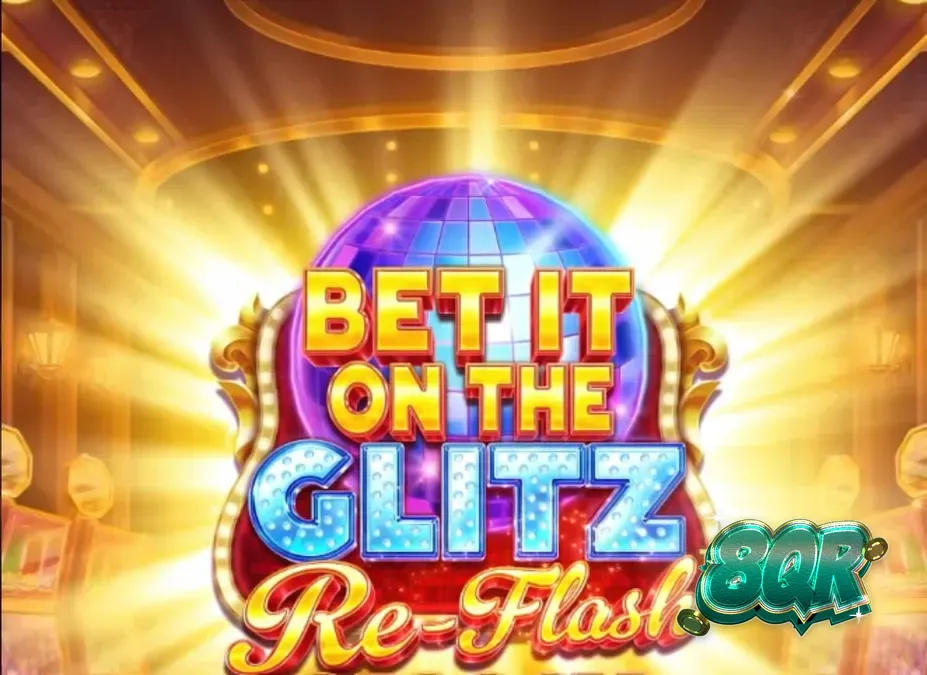 Tampilan visual slot Bet It on the Glitz Re-Flash dengan nuansa neon Vegas